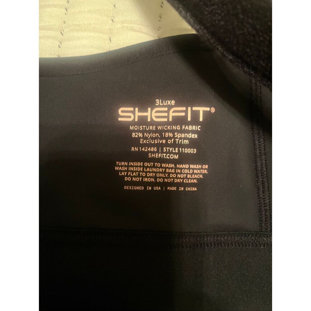 SHEFIT Medium Impact Sports Bra Black Zip Front Adjustable Straps 3Luxe NEW - Picture 9 of 11